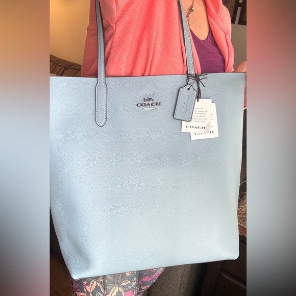 Authentic COACH Pebbled leather/suede snap long Tote - Picture 14 of 14